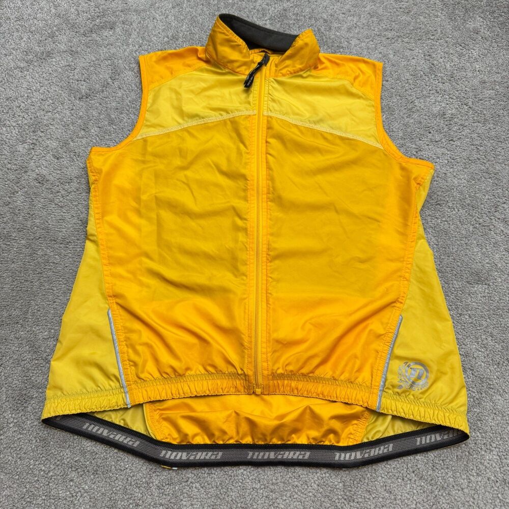 Novara REI Cycling Vest Womens M Yellow Hi Vis Mesh Back Windbreaker Bike Rider